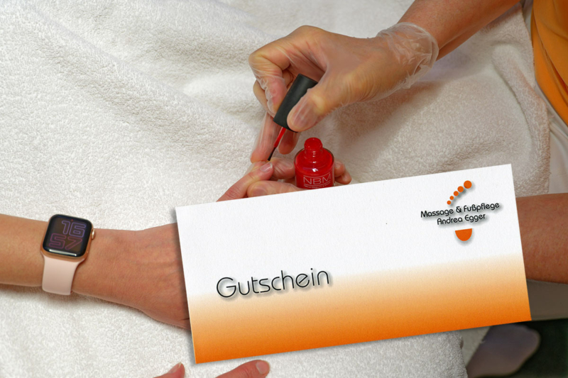 Gutscheine für Massagen und Fußpflege Institut Andrea Egger in Salzburg